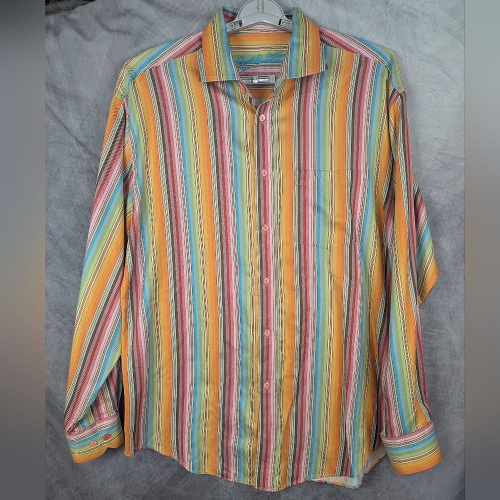 Bugatchi Uomo XL Rainbow Button Down Shirt